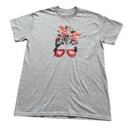 Gildan Messy Bun Heart Valentine Graphic Gray Women’s T-shirt Photo 0