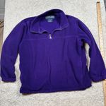 Lands' End Purple Fleece 1/4 Zip Pullover Top Women's L Polyester PolarTec Photo 0