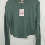 belle du jour  Green Cropped Long Sleeve fuzzy sweater size Small Photo 0
