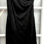 Calvin Klein Classic Black One Shoulder Satin Timeless Formal Party Dress Size 2 Photo 0