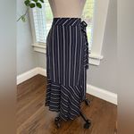 Joie  Lundyn Striped Wrap Assymetric Midi Skirt Size 8 Photo 4