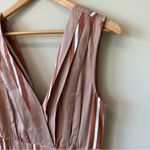 Sancia Ada Brown Tan Stripe Faux Wrap Midi Dress in Hana Stripe Photo 3