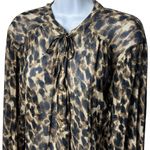 Evereve  Lexi Leopard Animal Print Blouse Career Mob Wife Luxury Statement M Photo 2
