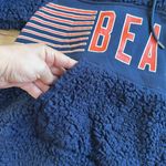 NFL NWT  Chicago Bears Jacket Half Zip Hooded Fluffy Trendy Black Style Sz S Photo 2