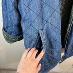 Anthropologie Current Air Bobbie Reversible Quilted Denim Jacket Blue Green L Photo 8