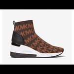 Michael Kors Skyler Logo Chocolate Stretch Knit Sock size 8.5 Photo 1