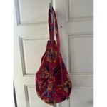 Handprint NYC/Seattle Vintage 100% Cotton Floral Sling Buckle Strap Backpack Bag Red Photo 3