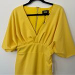 Alexia Admor NWT  $225 Deep V-Neck Mini Dress Yellow Women's‎ Size Small Photo 3