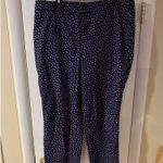 Talbots The Perfect Crop Curvy Pants Womens Size 14 Stretch Blue Pink Polka Dot Photo 5