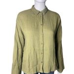 Topshop Collared Long Sleeve Olive Green Button Down Womens Shirt Size 0 Photo 0