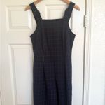Club Monaco  Dark Blue Grid Window Pane Pattern Jumpsuit 6 Navy Photo 4