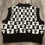 Forever 21  checkerboard mushroom sweater vest medium Photo 7