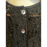 Free People  Crochet Knit Top Size XS Back Button Cardigan ROMANTIC Black Photo 4
