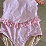 Kortni Jeane skirted one piece swimsuit light pink size large NWT Photo 0