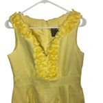 Taylor Dress Womens Size 6 Yellow Linen Ruffled Sheath Sleeveless Party Feminine Photo 1