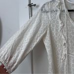 Anthropologie  Thames White Eyelit Cotton Mini Dress Long Sleeve Photo 6