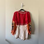 Farm Rio NWT  Long-Sleeve Romper Floral Anthropologie Size M Resort Vacation Photo 5