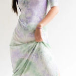 Free People Find Me Now Helene Amethyst Tie-Dye Velvet Pleated Midi Dress XS Photo 0