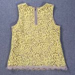 Ann Taylor Sleeveless Lace Blouse Yellow Women's 2 Scallop Hem Lined Photo 5