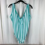 Kona Sol Target  Teal&White Stripe V Neck One Piece Swimsuit Sz.XL NWOT Photo 3