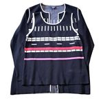 Per Se 2 PC Sweater Set L/XL Black/Color Block Photo 4