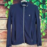 Kjus Women Nina Midlayer Jacket 38 Medium Golf Long Sleeve Full Zip Stretch Knit Blue Photo 0