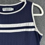 Vintage Wimbledon Official Women's Large Tennis Tank Top Navy White Preppy Sport Blue Photo 3