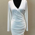 Elegant White Wrap Dress Size M Photo 1