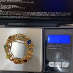 Vintage Unsigned Goldette Victorian Revival Cabochon Wreath Brooch Gold Photo 6