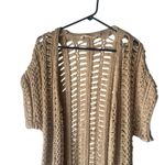 Soft Surroundings  S/M Tan Open Knit Oversized Shrug Open Front‎ Cardigan Sweater Photo 1