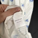 Simplee Apparel Simplee white and blue floral sundress cutouts ruched back v-neck maxi length L Photo 5