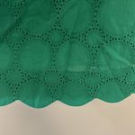 J.Crew Green Lined Eyelet Long Sleeve Dress- with Scalloped Details-Size 4-NEW Photo 4