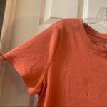 Time & Tru  Orange Ribbed Knit Short Sleeve Tee Photo 3