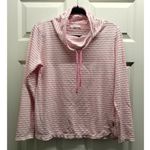 Talbots T by  Size Medium Pink White Dotted Stripe Cowl Neck Long Sleeve Top Photo 0