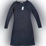 Abercrombie & Fitch Black Knit Ribbed Long Sleeve Mini Dress Photo 4