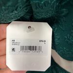 Altar'd State Altar’d State Cecelia Mini Milkmaid Dress Bow Jacquard Puff Sleeve Green Large Photo 4