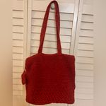 Faded Glory Red crochet bag Boho Crossbody Handbag Purse w crochet change purse Beach Photo 4