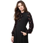 Smak Parlour Pumpkin Print Halloween Dress Women's Small Black Retro Whimsigoth Photo 1