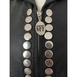VTG Gianfranco Ferre Black Leather Jacket Italian Metal Buttons Collector Sz 10 Photo 12