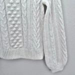 Abercrombie & Fitch | Off White Cable Knit Sweater Crew Balloon Sleeve | Small Photo 2