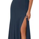 Azazie  Navy Blue Halter Wedding Dress Photo 0