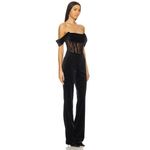 retrofete Leni Velvet Corset Wide Leg Jumpsuit Black Womens Size Small Photo 4