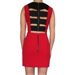 MASON ELASTIC CUTOUT BACK SLEEVELESS RED BLACK SHEATH DRESS 4 Photo 3