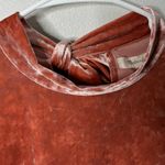 Madewell  pink Peach Crushed blush velvet mocked dress tie back bow Size M Photo 7