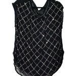 Free People NEW  Night Fall Tunic Black Sequin Blouse Relax Fit Size XS Photo 3