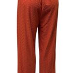 Soho Apparel  Orange Eyelet Crop Tie Front Elastic Waist Pull On Pants Medium Photo 5