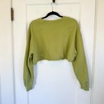 Balance Athletica Vitality |  Warm Up Raw‎ Hem Crop Crewneck Sweatshirt Green Photo 5