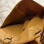 kim rogers  Crocodile-Embossed Gold Shoulder Bag Photo 4