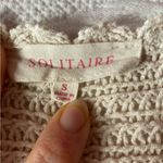 Solitaire  Cream Crochet Women's Boxy T-shirt Blouse Photo 3