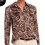 L'Agence NWT  Tyler Silk Printed Long Sleeve Blouse sizelarge button down blouse Photo 0